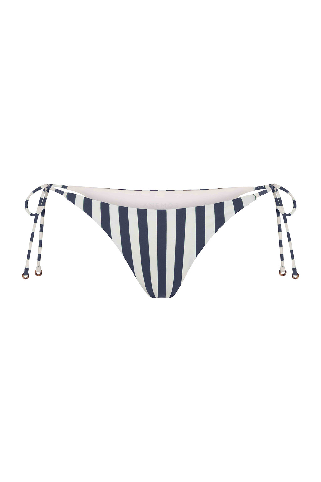 String Tie Bikini Bottom Marine Vertical Stripes