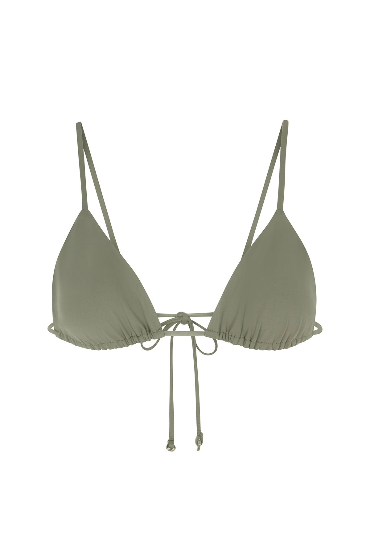 String Triangle Bikini Top Laurel on White Background