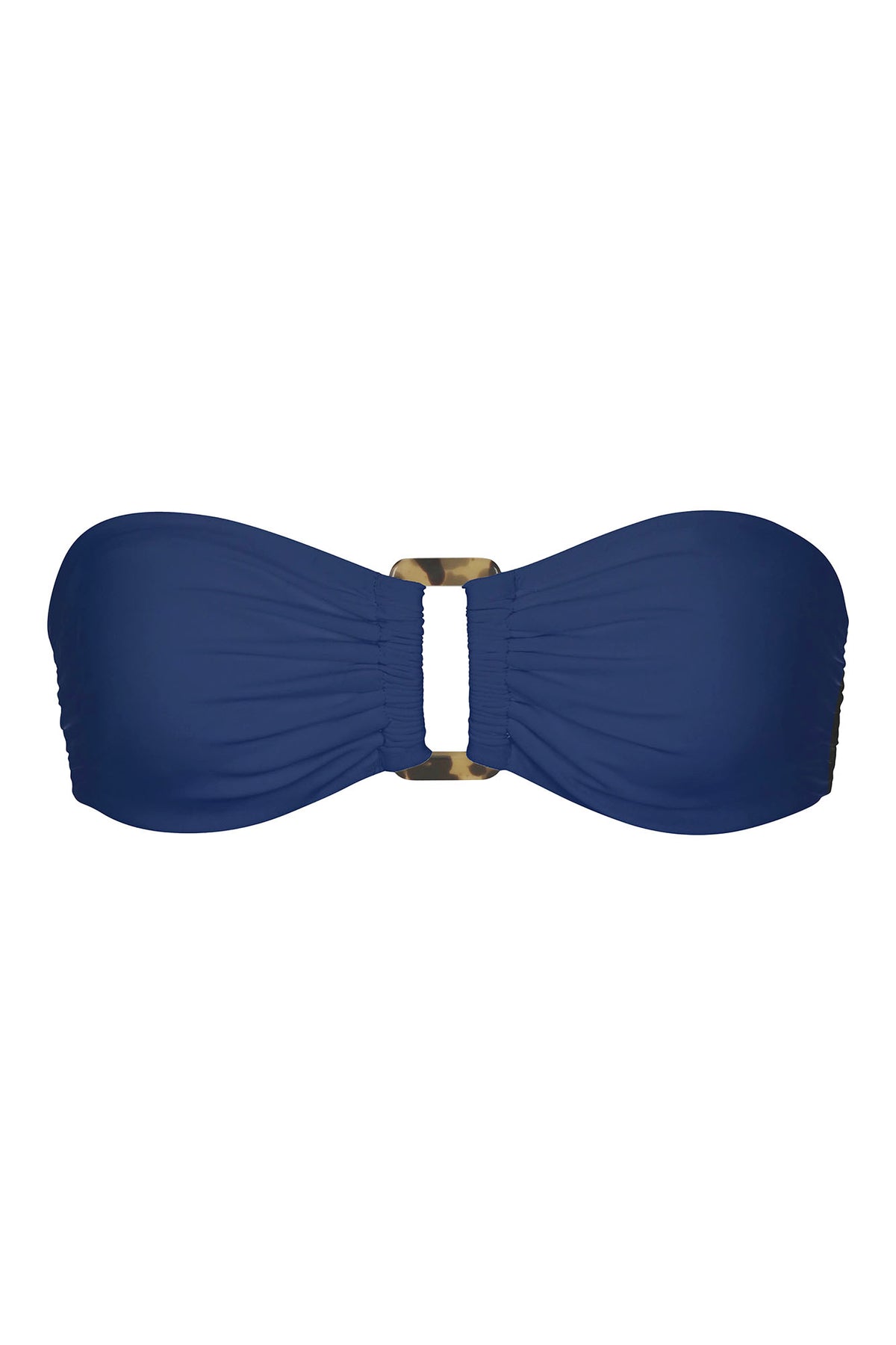 Tortoise Bandeau Bikini Top Azure on White Background
