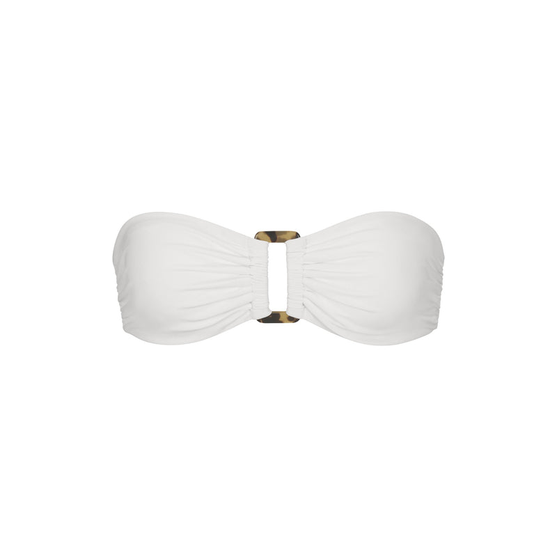 Tortoise Bandeau Bikini Top White on White Background