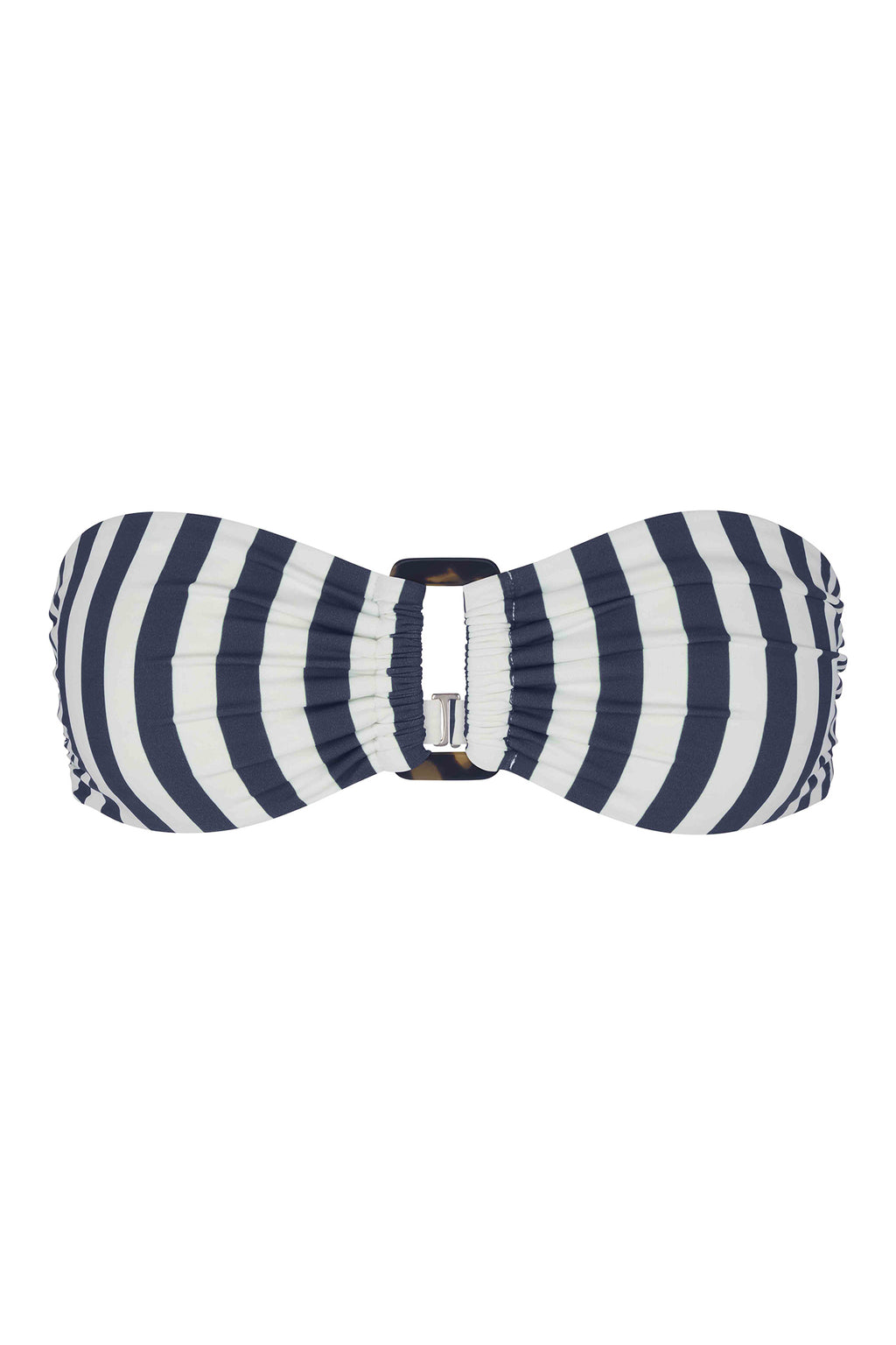 Tortoise Bandeau Bikini Top Marine Vertical Stripes