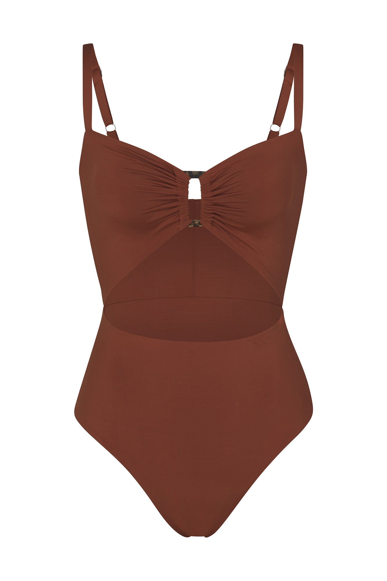 Tortoise Cutout One-Piece Sienna on White Background