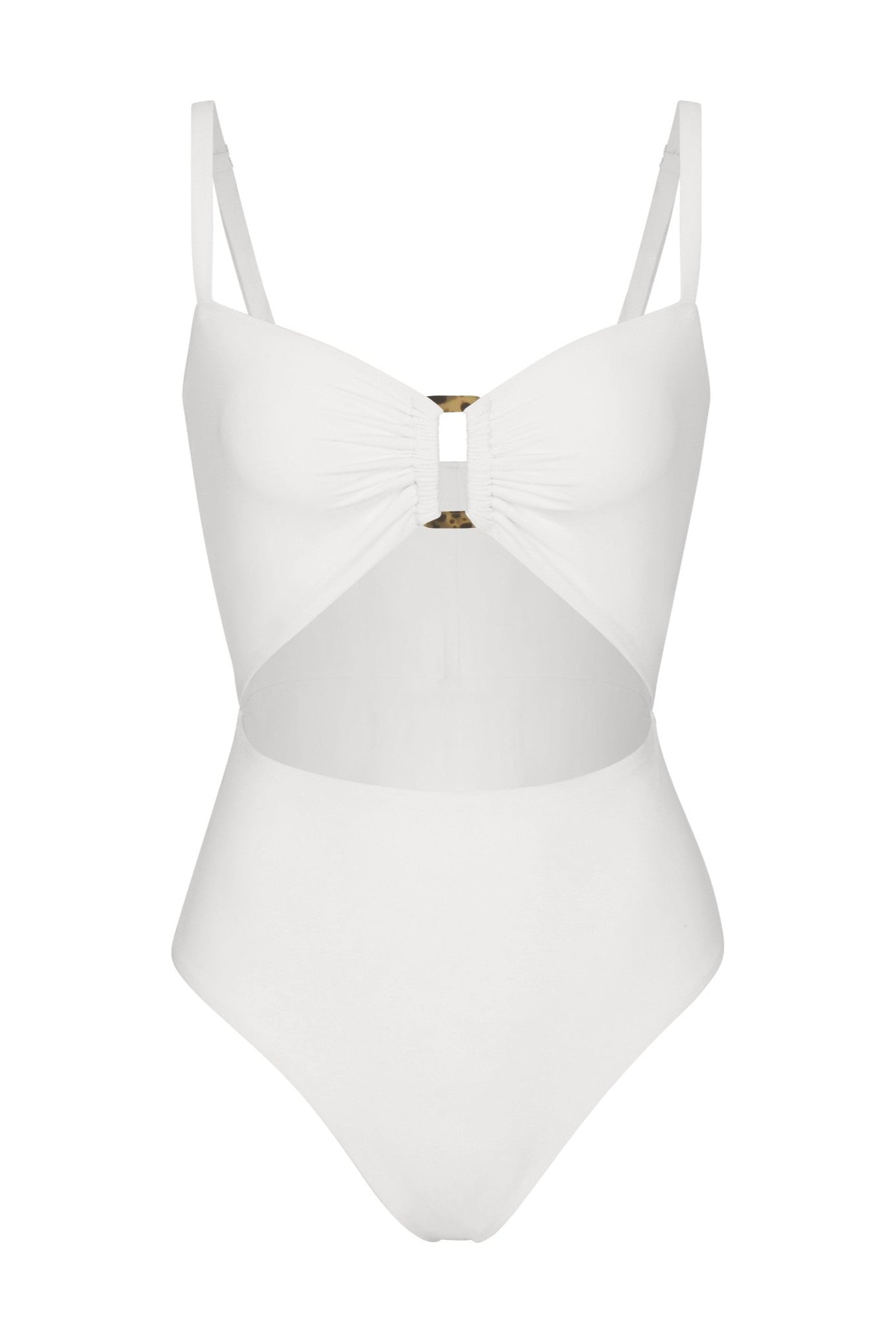 Tortoise Cutout One-Piece White on White Background