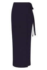 PREORDER: Wrap Tie Maxi Skirt in Stretch Twill