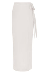 PREORDER: Wrap Tie Maxi Skirt in Stretch Twill