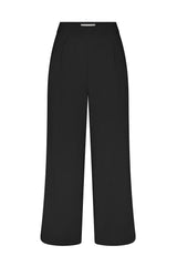 Wide Leg Pant in Stretch Twill Black on White Background