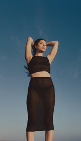 The Knife Pleat Skirt in Sheer Eco-Chiffon