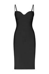 The Balconette Underwire Midi Dress in Stretch Linen