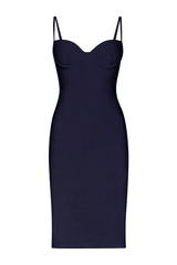 The Balconette Underwire Midi Dress in Stretch Linen