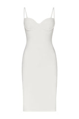 The Balconette Underwire Midi Dress in Stretch Linen