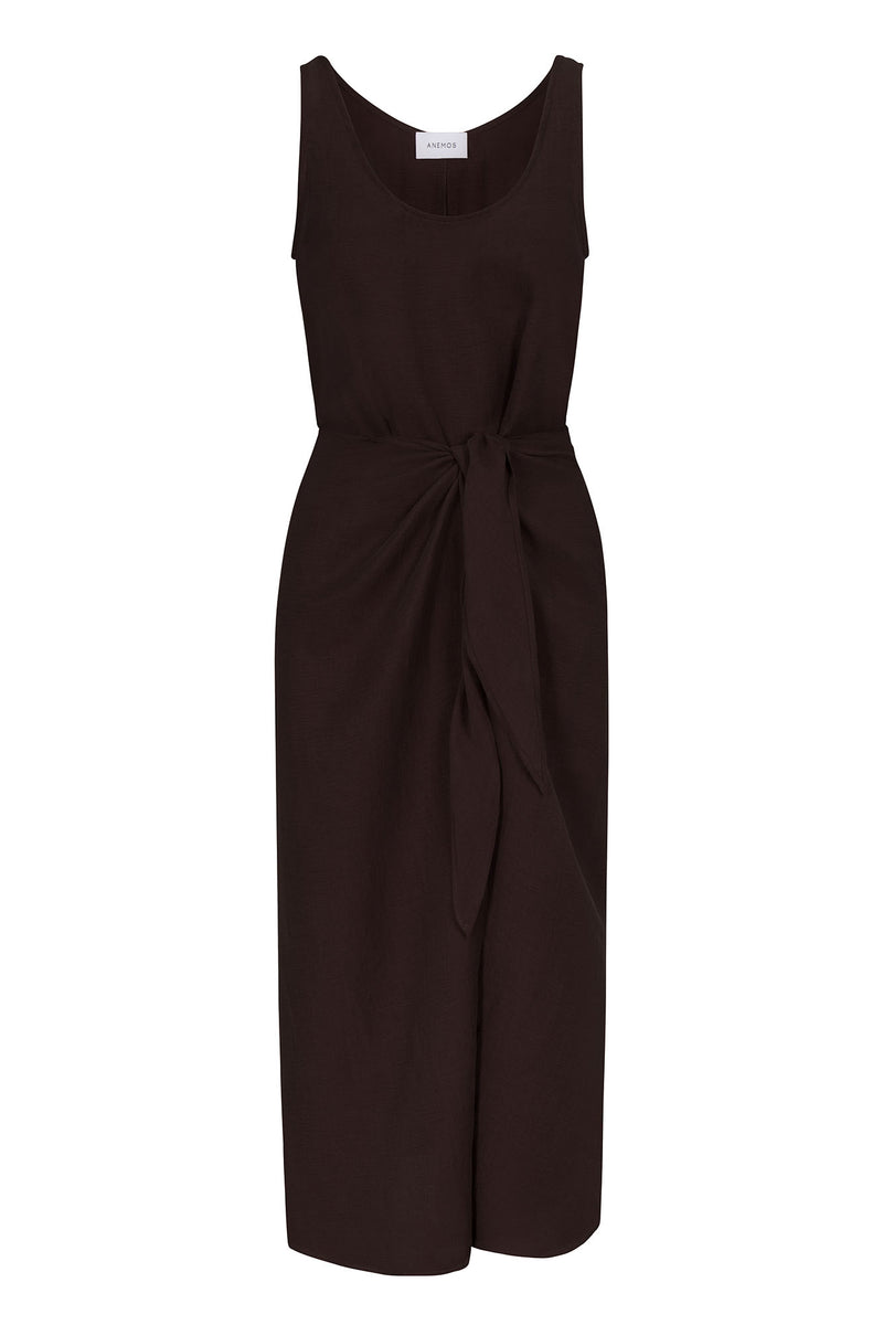 The D.K. Midi Wrap Dress in Linen Cupro