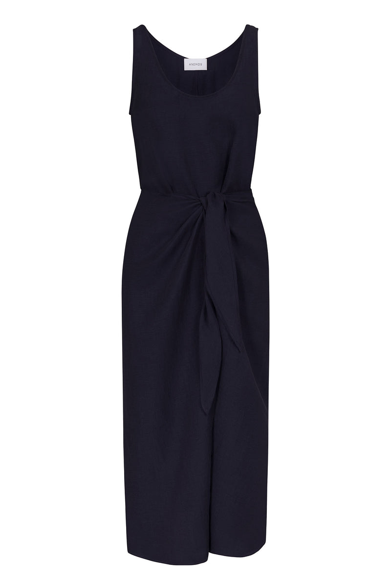 The D.K. Midi Wrap Dress in Linen Cupro