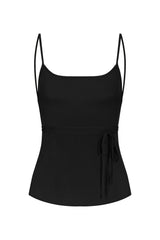 The K.M. Tie Wrap Top in Stretch Cupro