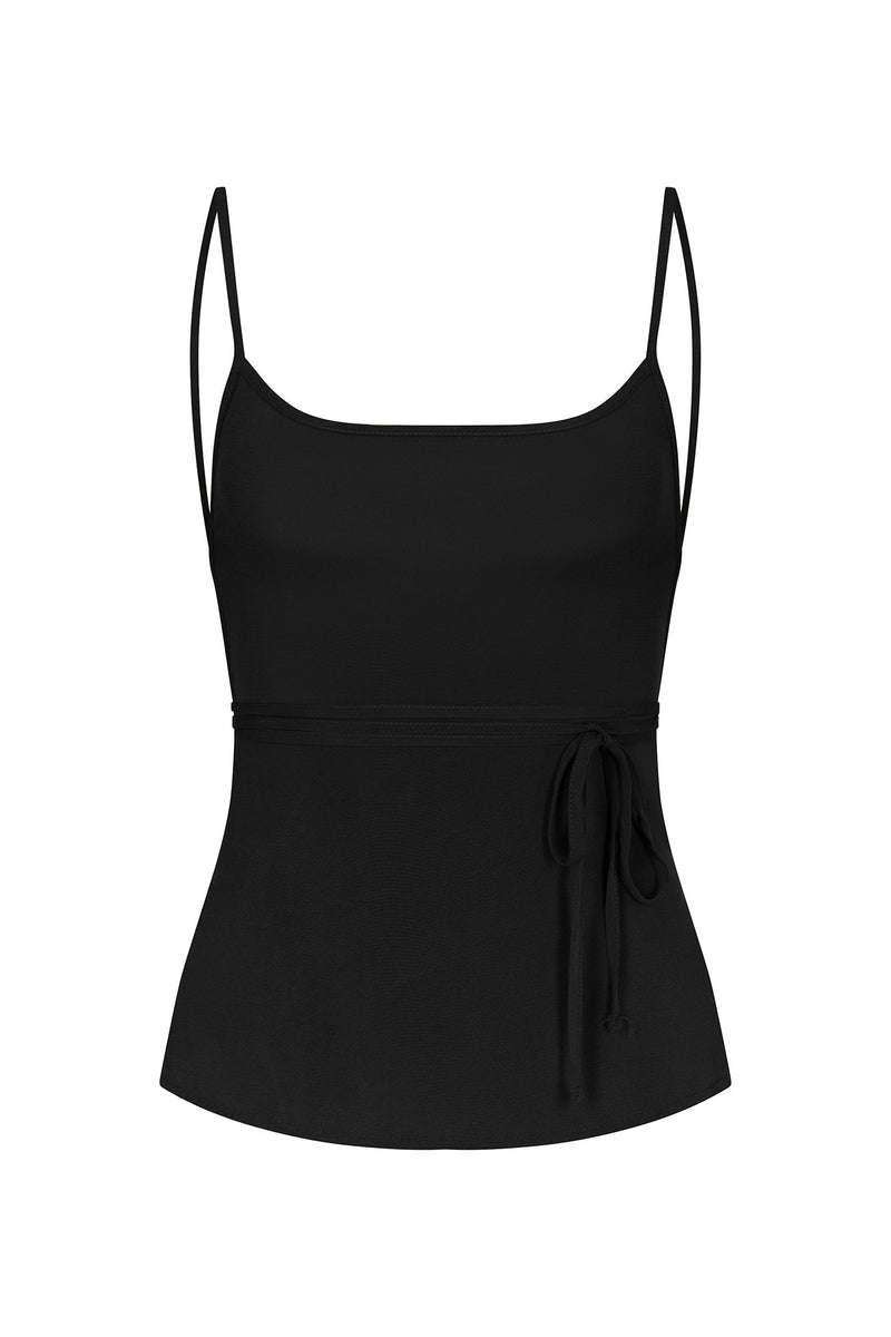 The K.M. Tie Wrap Top in Stretch Cupro