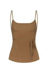 The K.M. Tie Wrap Top in Stretch Cupro