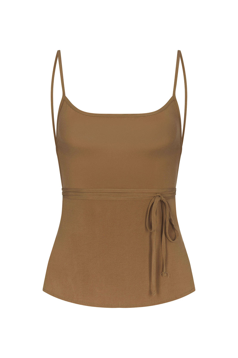 The K.M. Tie Wrap Top in Stretch Cupro