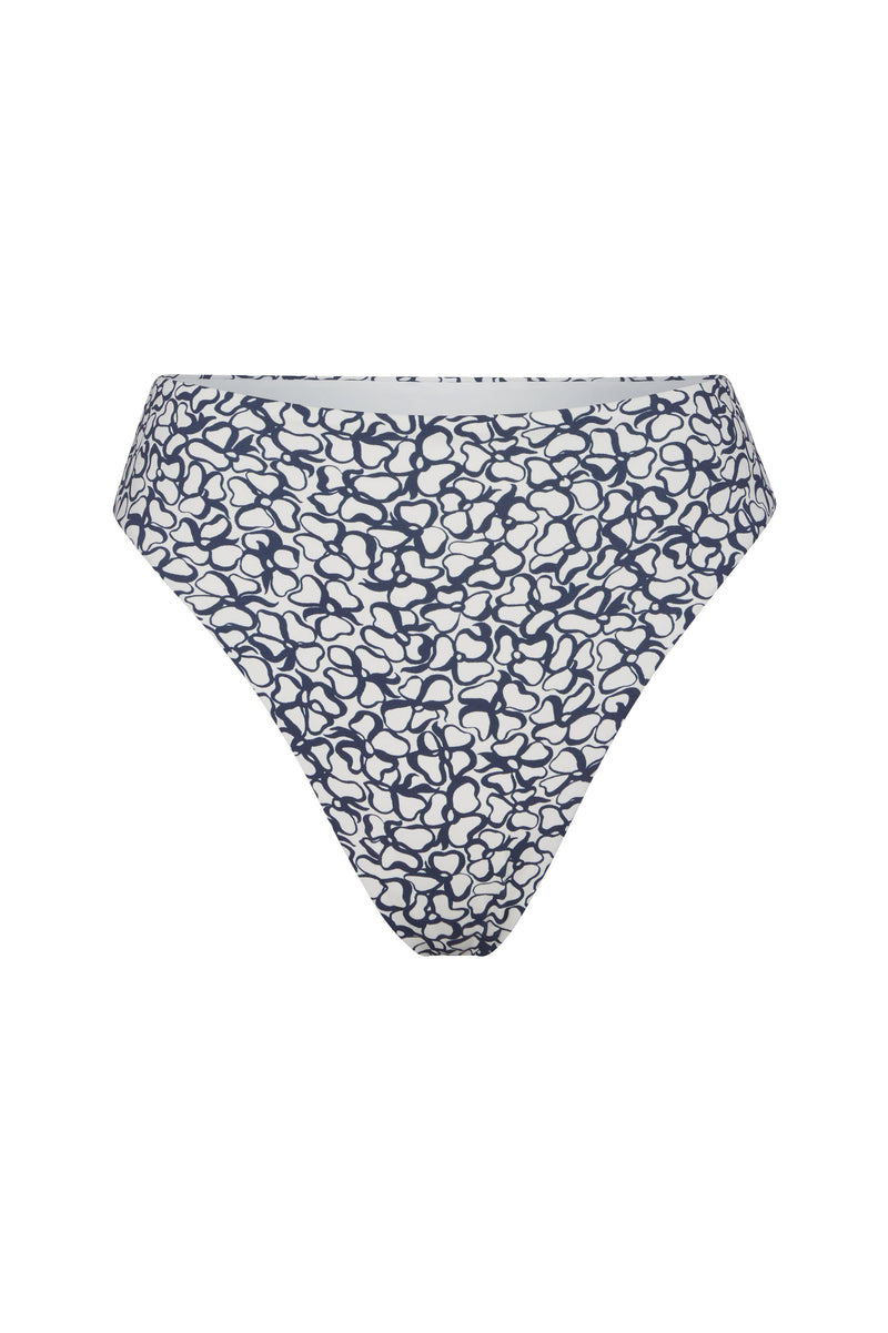 The Midi High-Cut Bikini Bottom in Infinity Floral Print