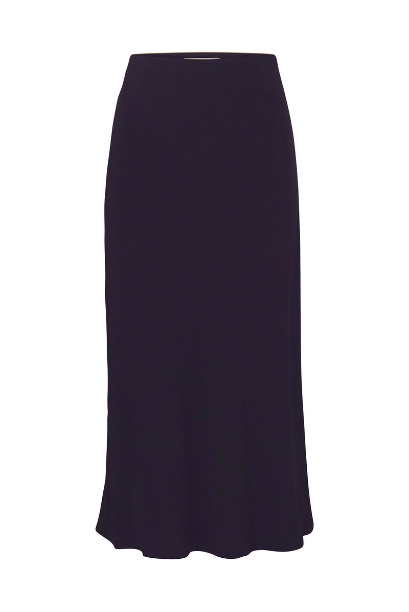 The Rey Bias-Cut Skirt in Stretch Cupro