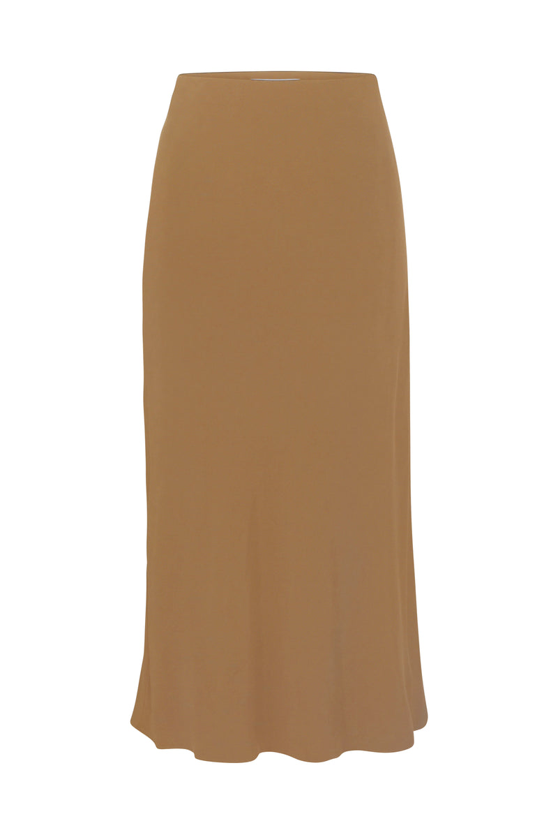 The Rey Bias-Cut Skirt in Stretch Cupro