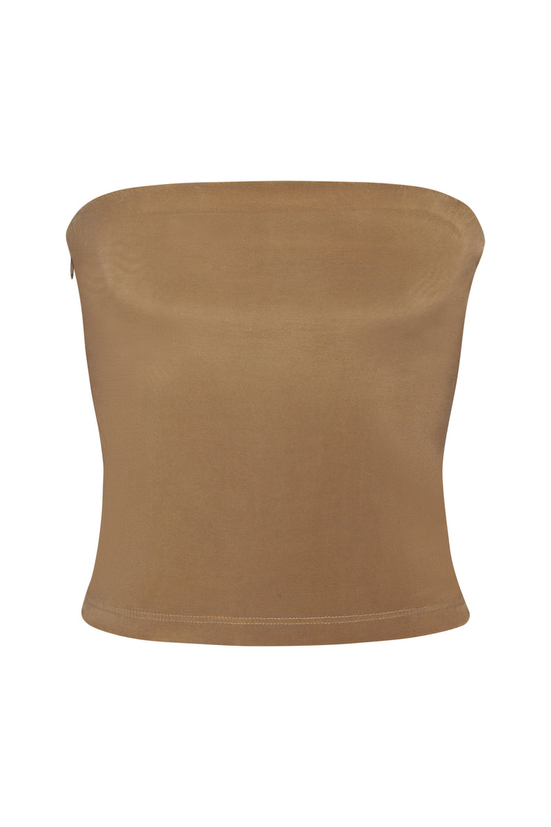 The Ritts Strapless Top in Stretch Cupro