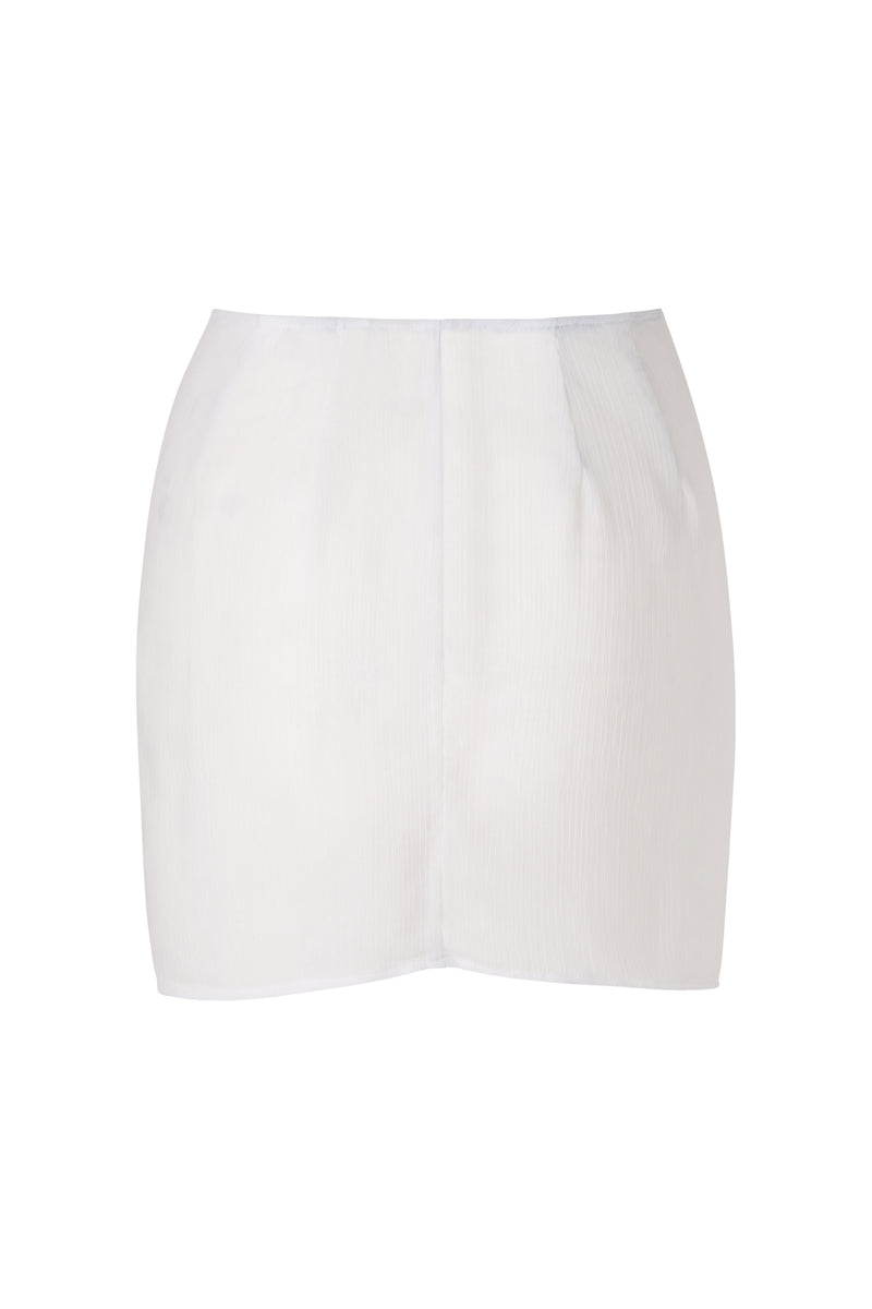 The Wrap Mini Skirt in Sheer Yoryu Crinkle