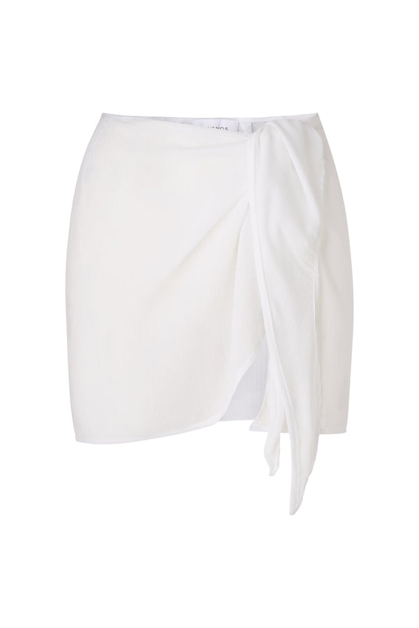 Wrap Mini Skirt in Sheer Yoryu Crinkle
