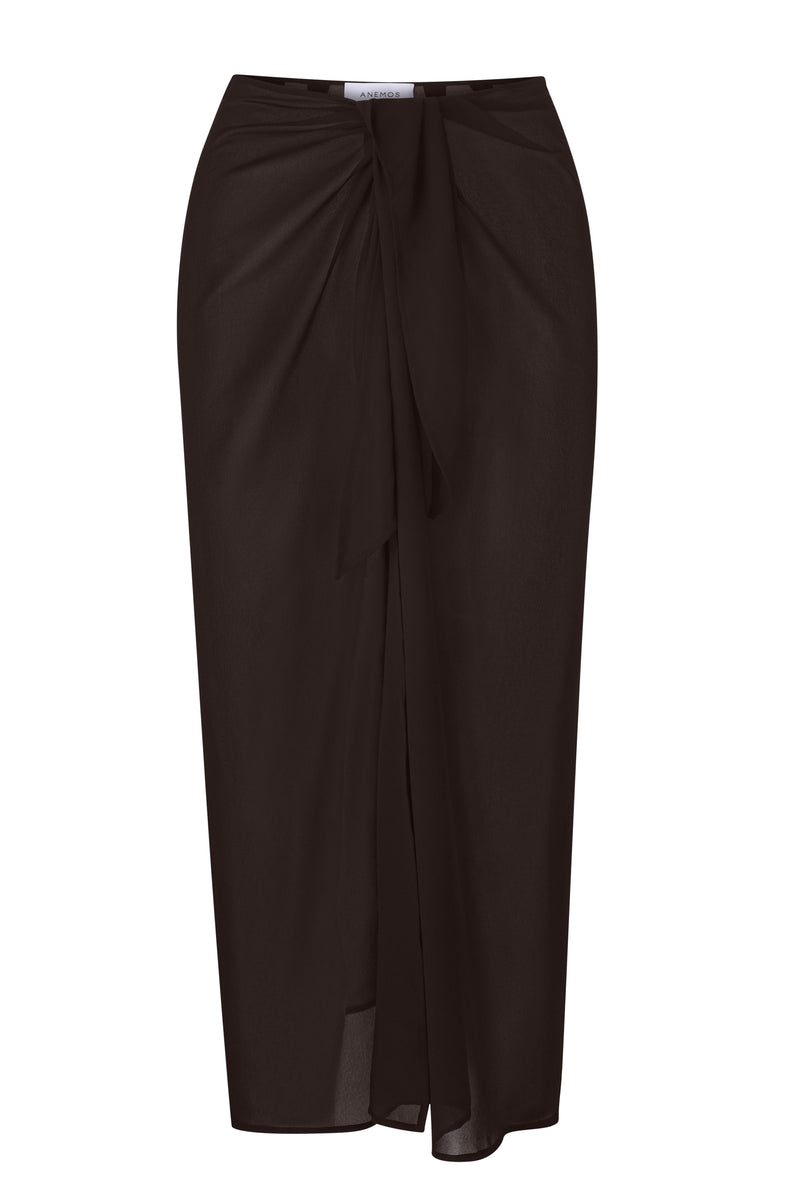 The Wrap Midi Skirt in Sheer Eco-Chiffon