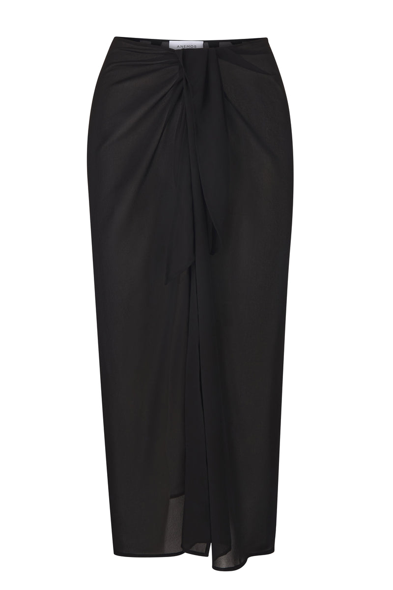 The Wrap Midi Skirt in Sheer Eco-Chiffon