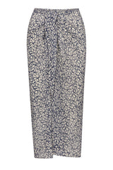 The Wrap Midi Skirt in Sheer Infinity Floral Print Eco-Chiffon