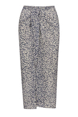 The Wrap Midi Skirt in Sheer Infinity Floral Print Eco-Chiffon
