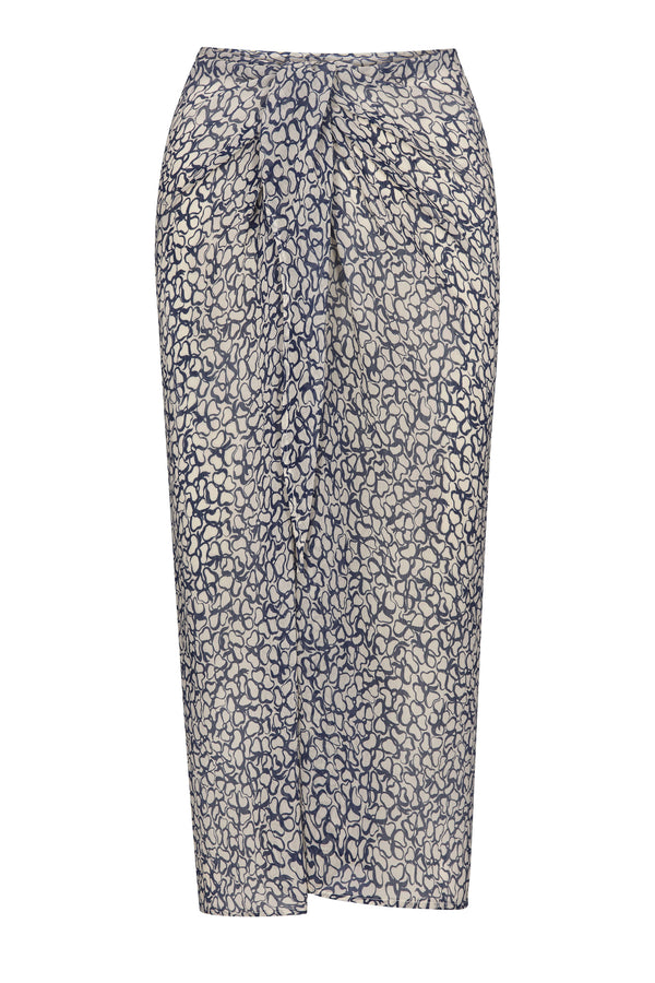 The Wrap Midi Skirt in Sheer Infinity Floral Print Eco-Chiffon