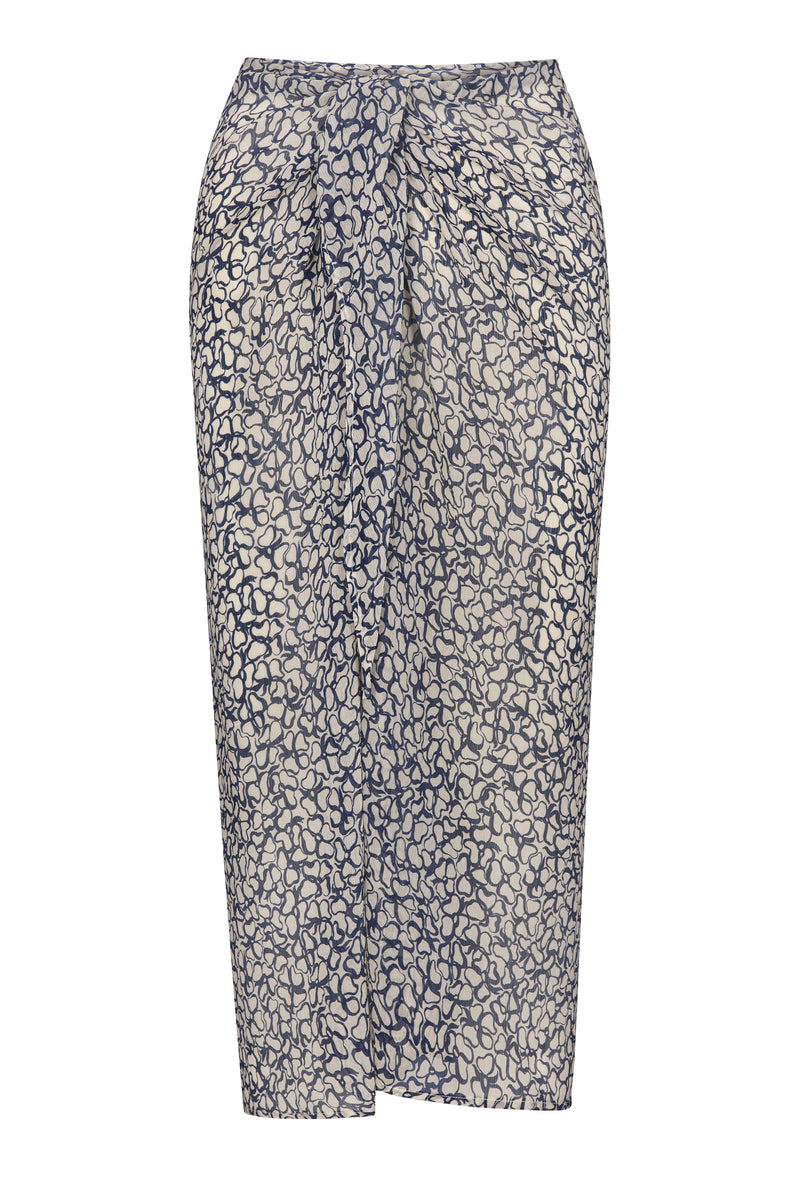 The Wrap Midi Skirt in Sheer Infinity Floral Print Eco-Chiffon