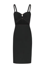 The Tortoise Cutout Midi Dress in Stretch Linen