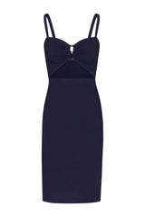 The Tortoise Cutout Midi Dress in Stretch Linen