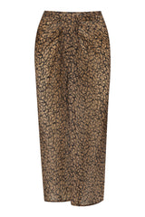 The Wrap Midi Skirt in Sheer Infinity Floral Print Eco-Chiffon