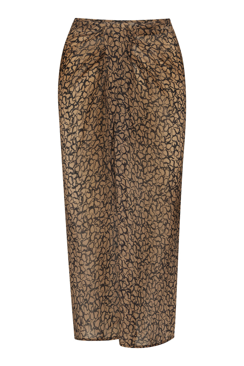 The Wrap Midi Skirt in Sheer Infinity Floral Print Eco-Chiffon