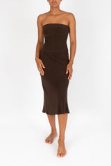 The Rey Bias-Cut Skirt in Stretch Cupro