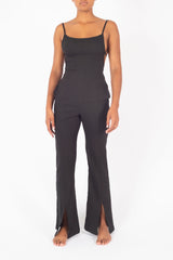 The Front Slit Pant in Stretch Linen