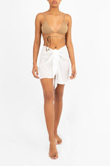 The Wrap Mini Skirt in Sheer Yoryu Crinkle