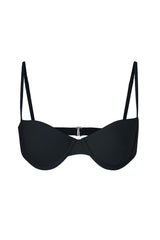 Balconette Underwire Bikini Top Black on White Background