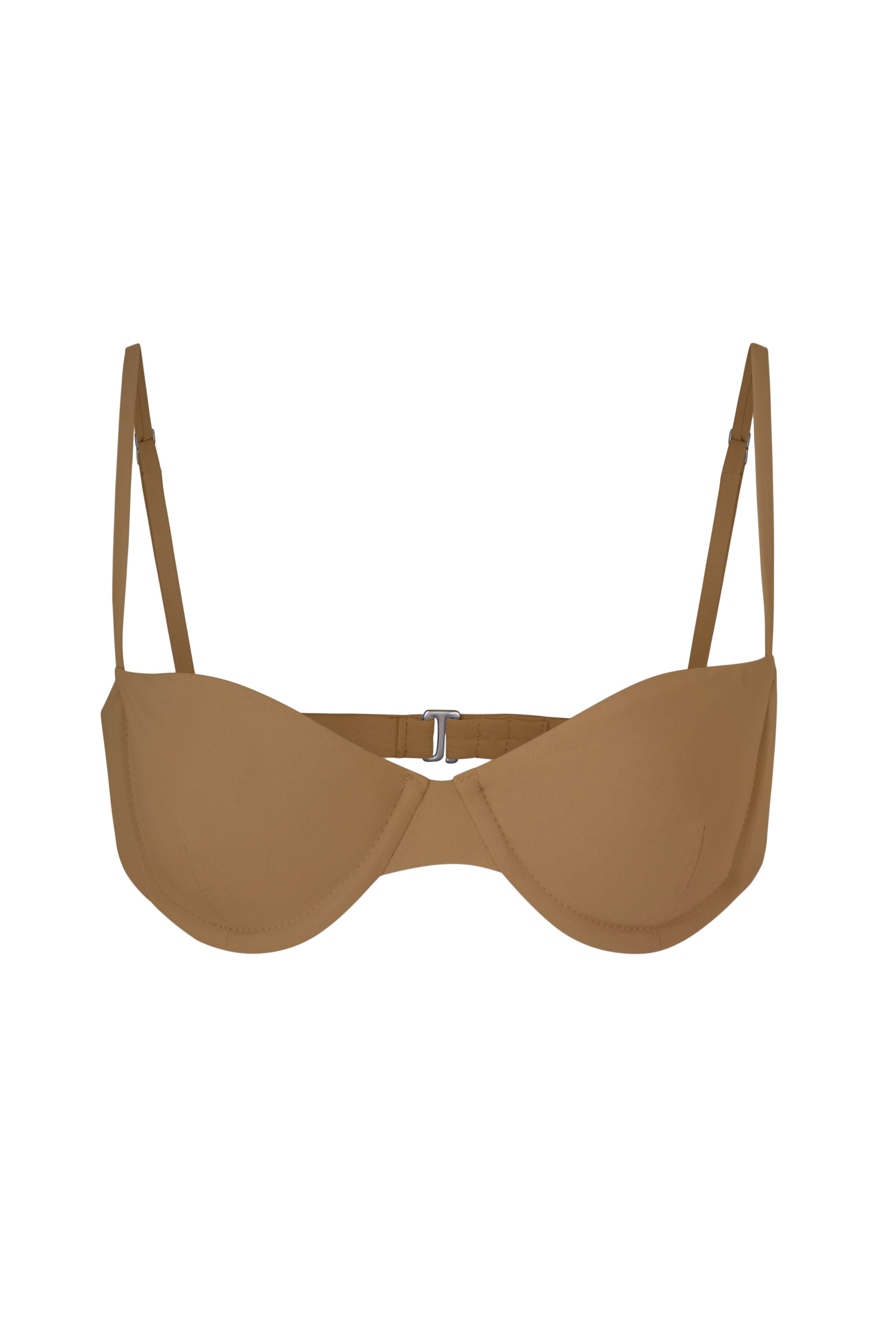 Balconette Underwire Bikini Top Sandstone on White Background