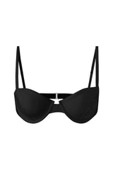 Brigitte Underwire Bikini Top Black on White Background