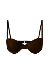 Brigitte Underwire Bikini Top Espresso on White Background