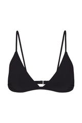 Classic Triangle Bikini Top Black on White Background