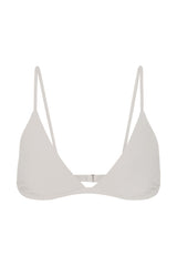 Classic Triangle Bikini Top Off-White on White Background
