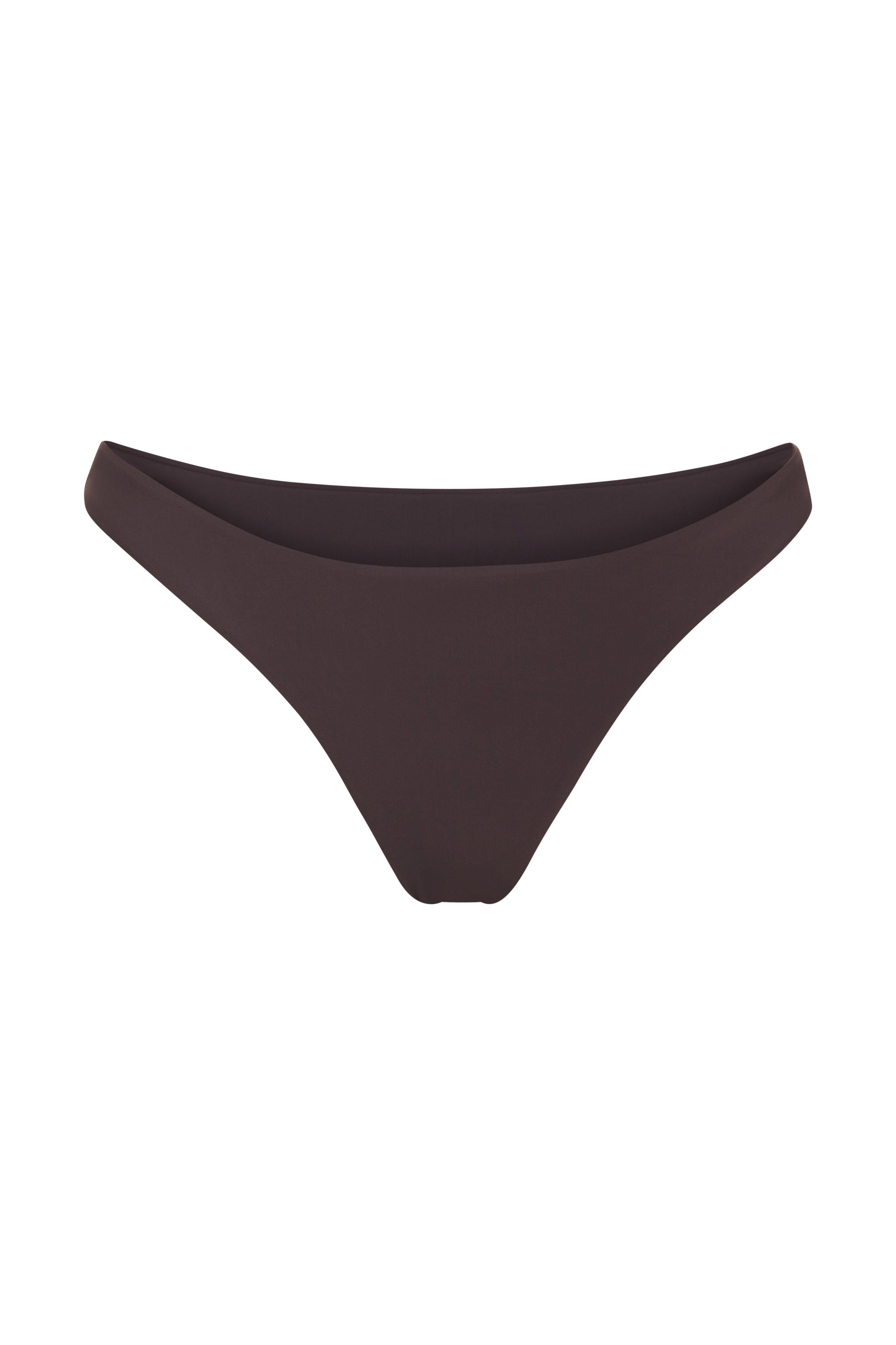 Eighties High-Cut Bikini Bottom Espresso on White Background