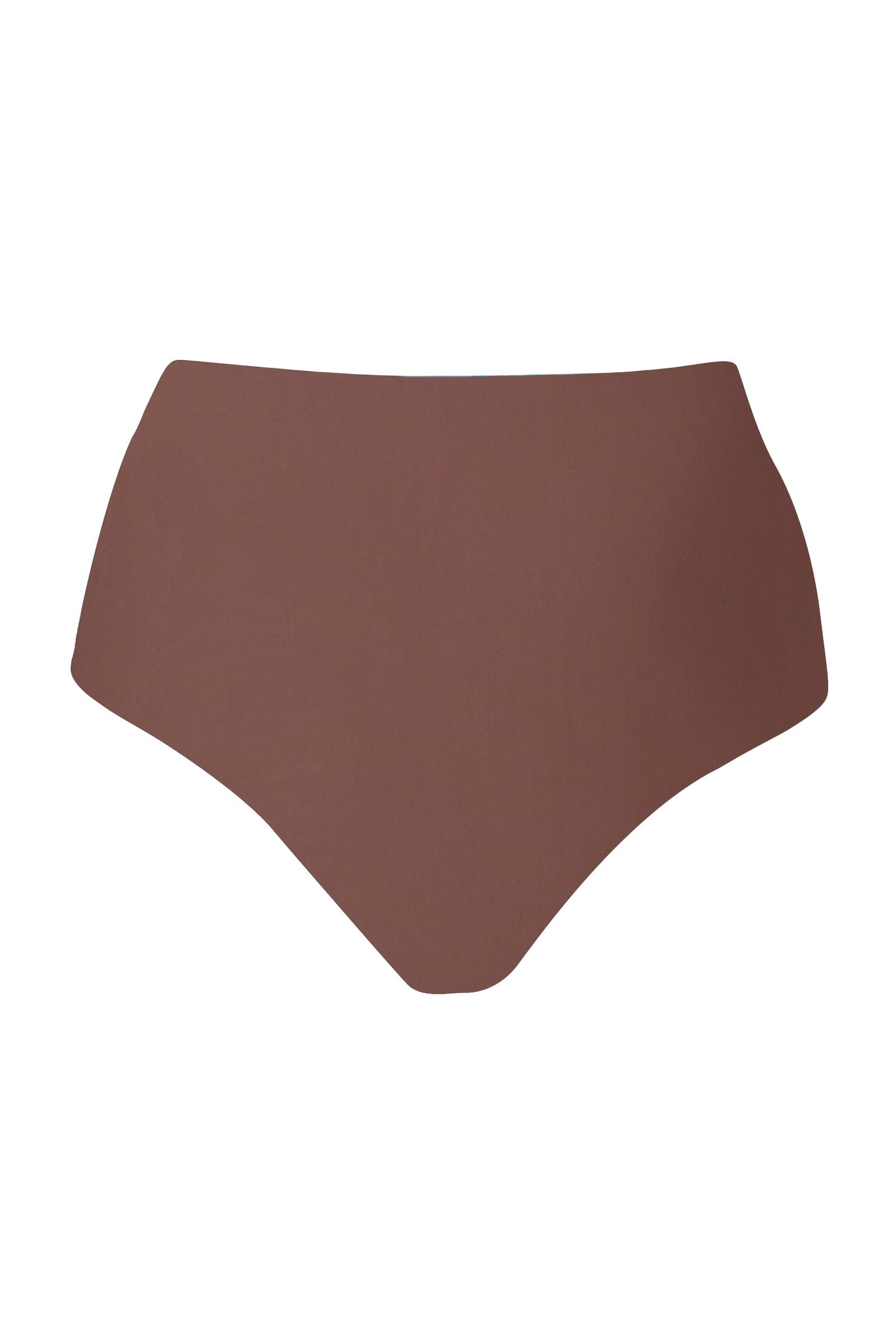High-Waist Bikini Bottom Moka on White Background