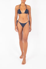 Ecomm Model wearing the Jane Bikini Top Inspired by the legendary style icon, Jane Birkin. This top offers a vintage feel with practical design