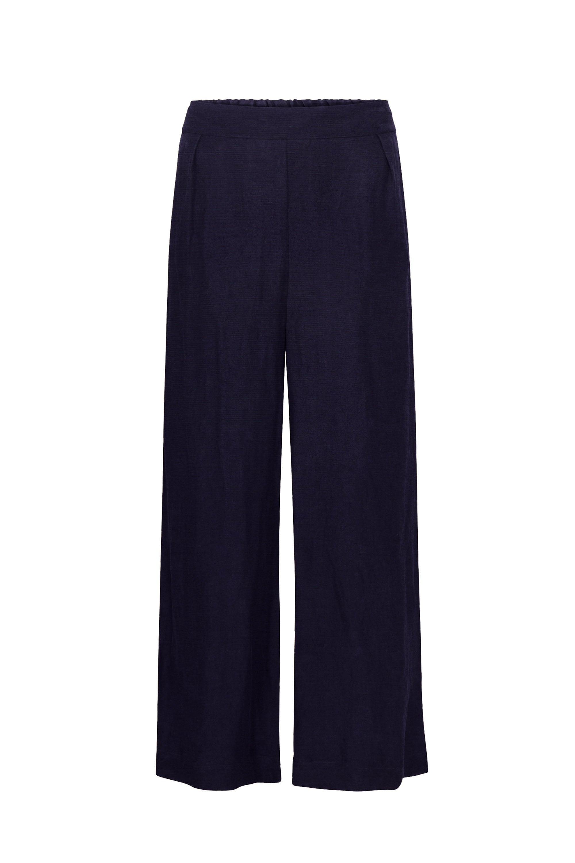 Keaton Wide Leg Pant in Linen Cupro Navy on White Background