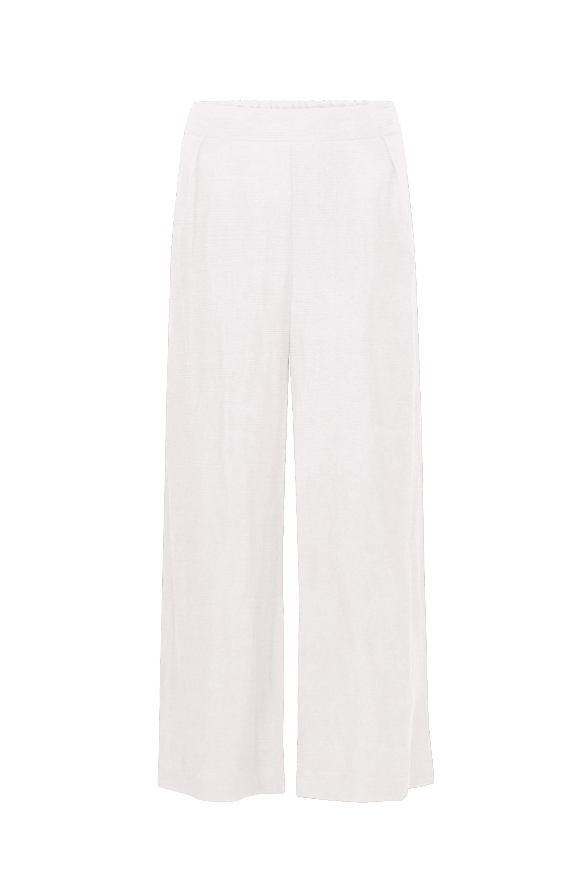Keaton Wide Leg Pant in Linen Cupro White on White Background